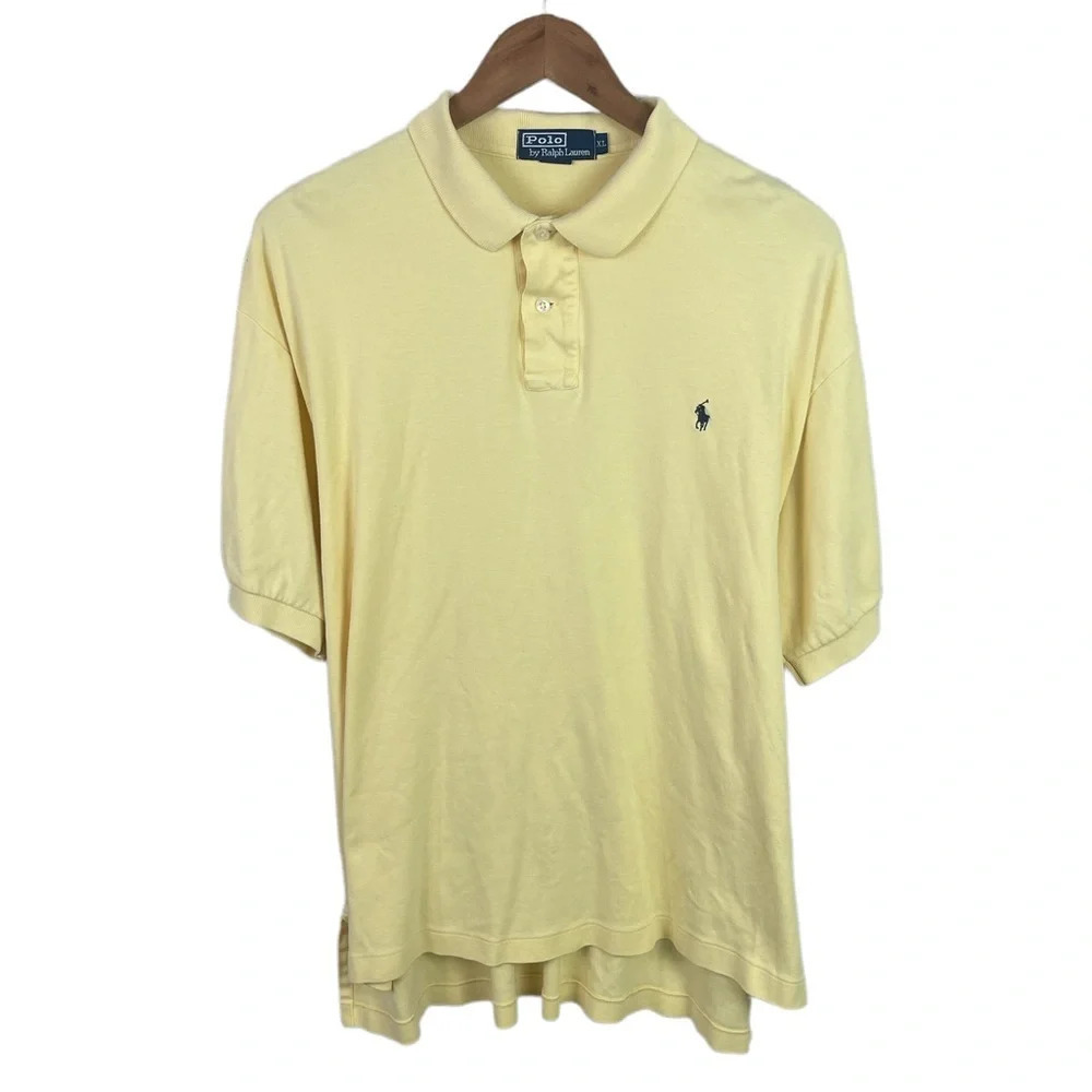 PO100 Mens Polo Ralph Lauren Designer Preppy Canary yellow Polo Shirt XL
